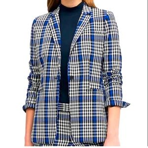 BANANA REPUBLIC LONG AND LEAN BLAZER MIDNIGHT GINGHAM HOUNDSTOOTH